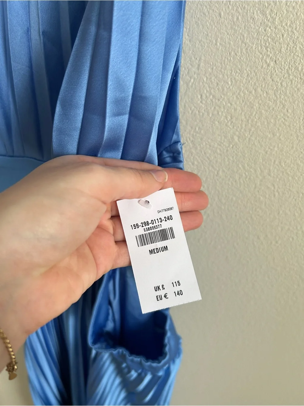 NWT Abercrombie & Fitch Giselle Halter Blue Ombré Pleated Cutout Maxi Dress Sz M